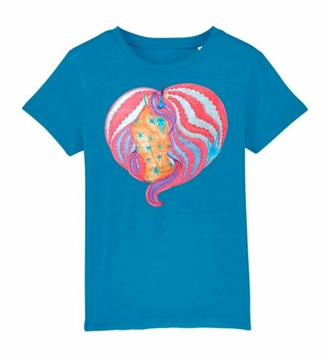 Bio T-Shirt mit Einhornprint Heart -  in 8 Farben - Größen 104-164