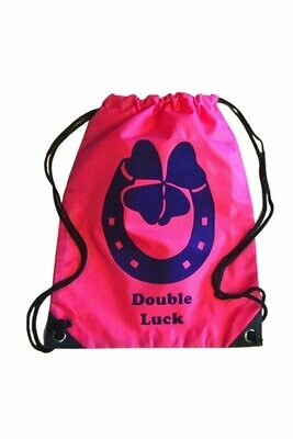 Gymsac/Reithelmbeutel "Double Luck" - pink/lila
