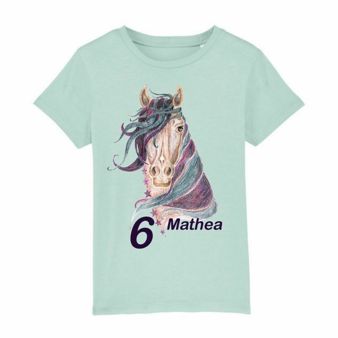 Geburtstag-T-Shirt mit Pferdemotiv „Midnight“  -  in 8 Farben - Größen 104-164