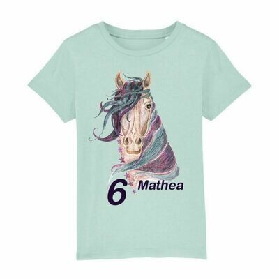 Geburtstag-T-Shirt mit Pferdemotiv „Midnight“ - in 8 Farben - Größen 104-164