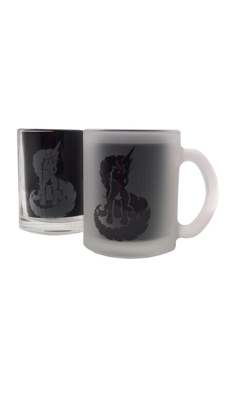 Glastasse mit Einhornmotiv Glastasse mit Einhornmotiv "Candy" - Matteffekt