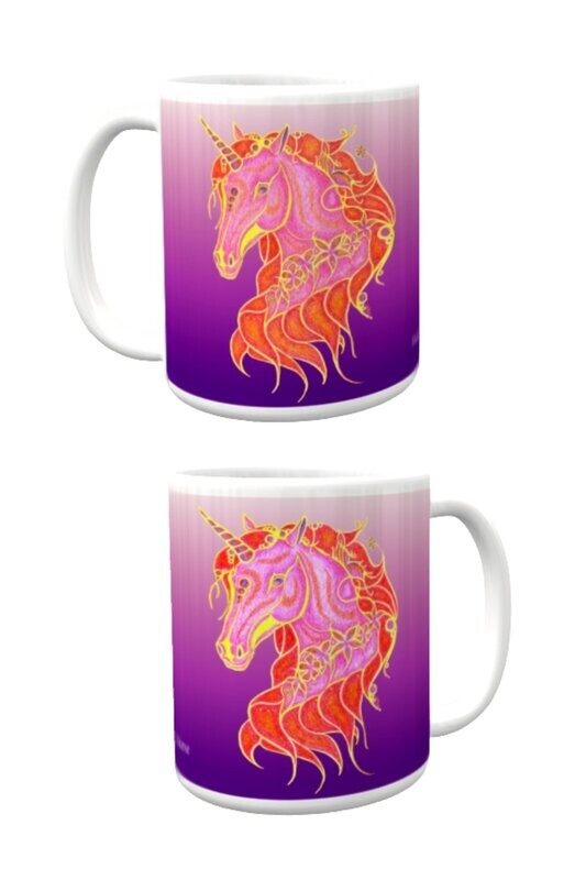 Keramiktasse mit Einhorn Keramiktasse mit Einhorn "Star" 2 in 1 - zwei Einhörner auf einer Tasse