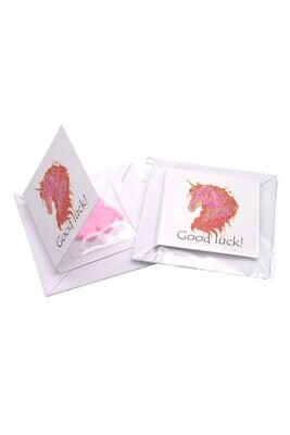 Mini-Wunschkarte mit Glücksklee-Duftseifchen 
