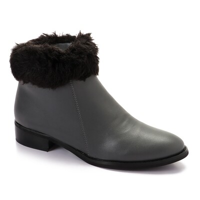 gray half boots