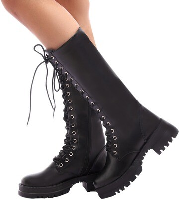 3834 -Leather Boot - Black