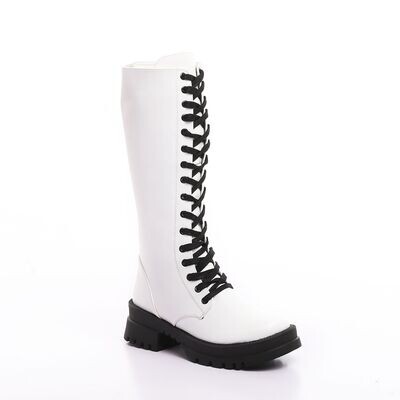 3834 -Leather Boot - White