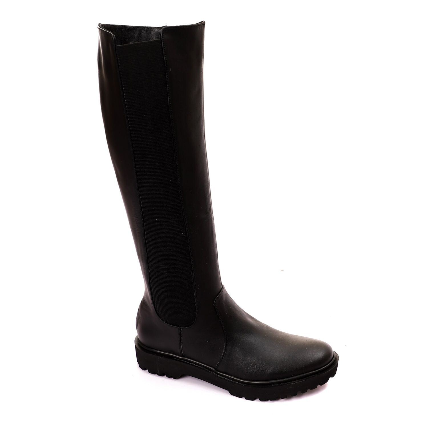 3842 Leather natural Boot -Black