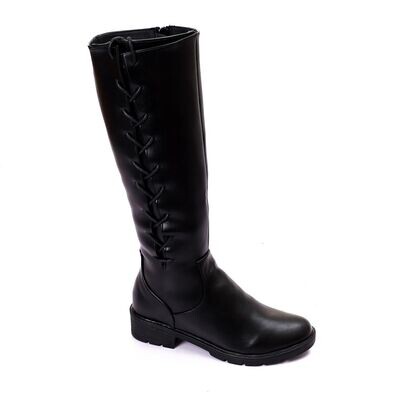 3837- Leather Boot - Black