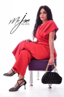 8673 Soiree Jump Suit  Red