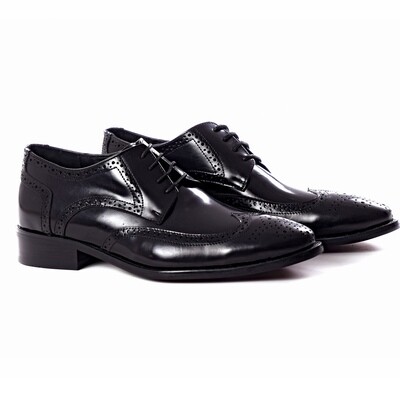 3831 Classic shoes for Men Genuine Leather- Black