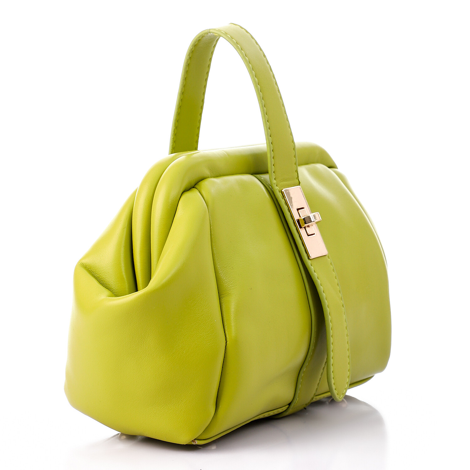 Solid Pattern Cross Body Bag - Lime Green-4945