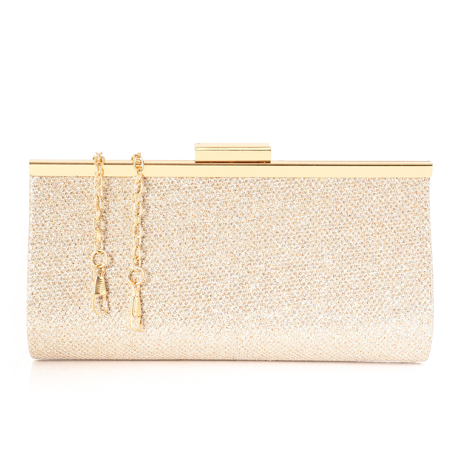 Cylinder Shaped Glitter Soiree Clutch - Gold 4962
