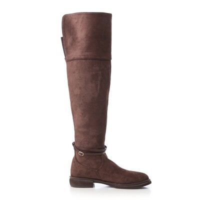 Suede Brown Boots For Women 3996