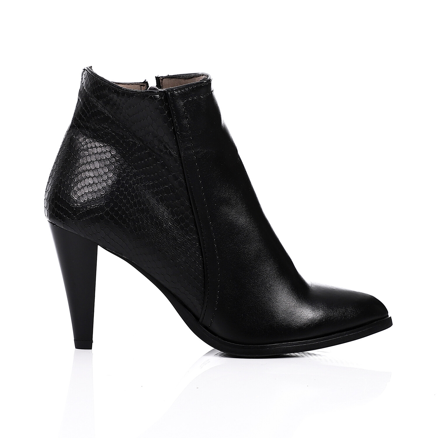 High Heels Simple Ankle Boot - Black 3838
