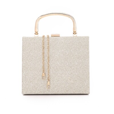 Magnetic Closure Glittery Handbag - Gold 4995