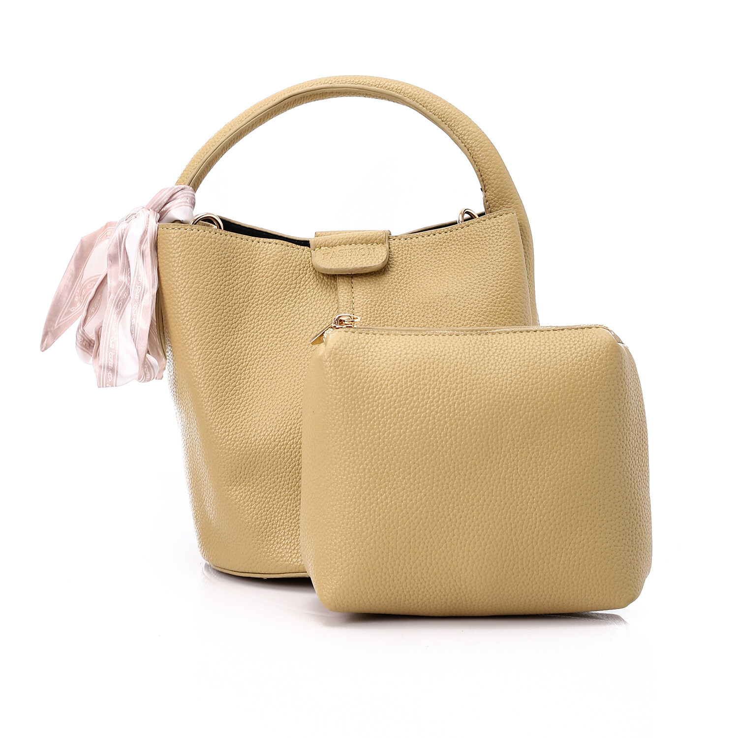 Decorative Bow Bucket Bag Comes With Pocket - Yellow 4998