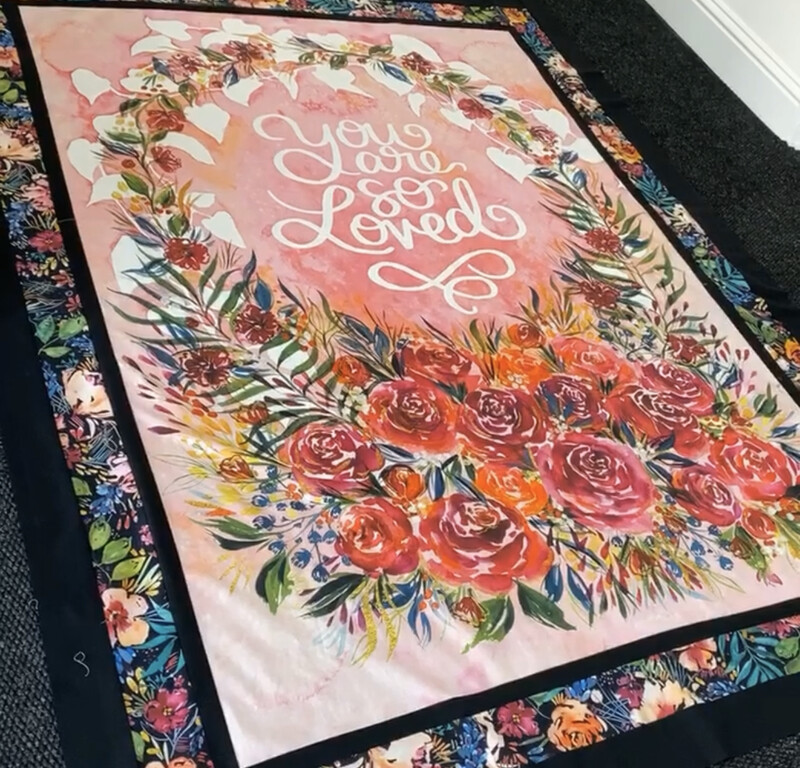 Brightly Blooming Panel Kit 95 By 74 Inches In Black Including Binding - Pod12