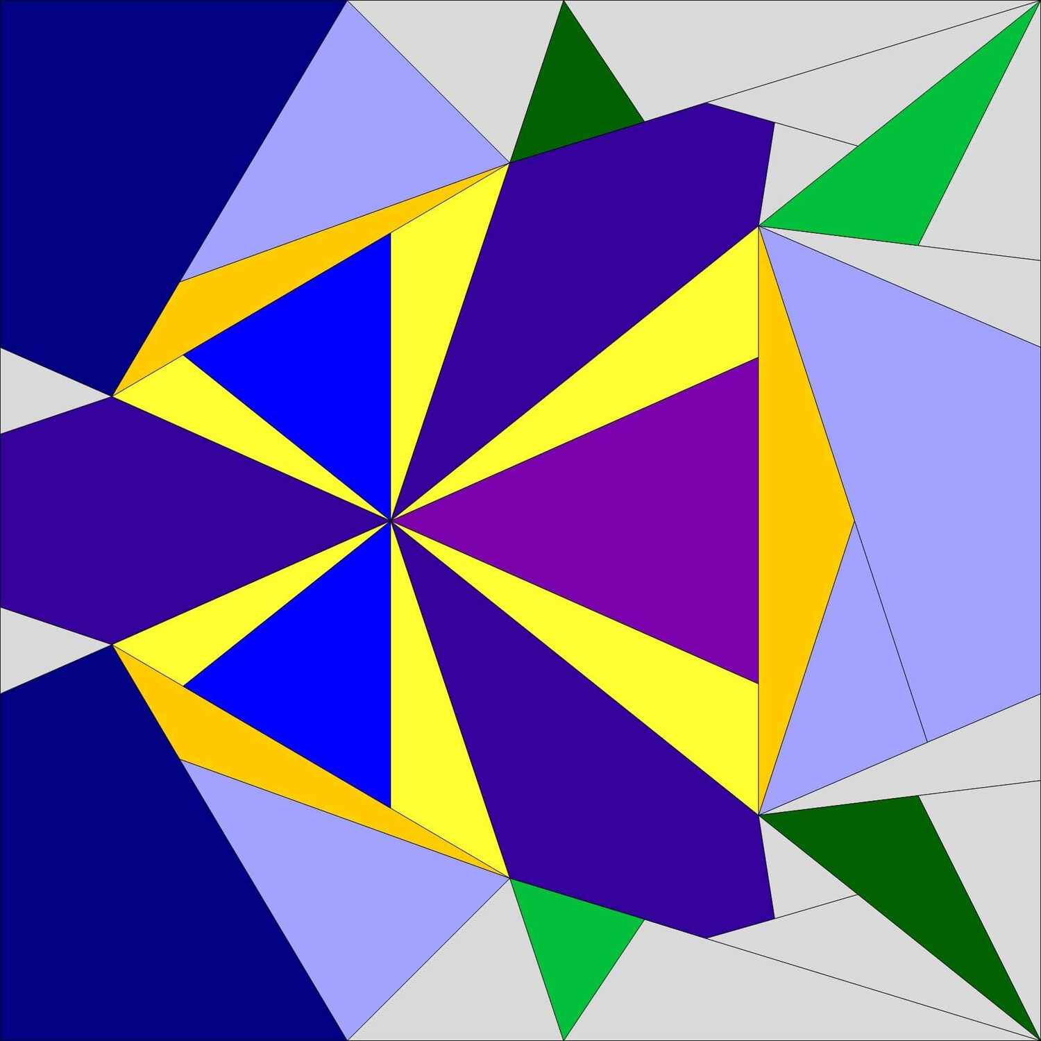 PATTERN ONLY - Month 7 of the Foundation Paper Piecing Block of the Month Flower series by John J. Cole-Morgan - Digital
