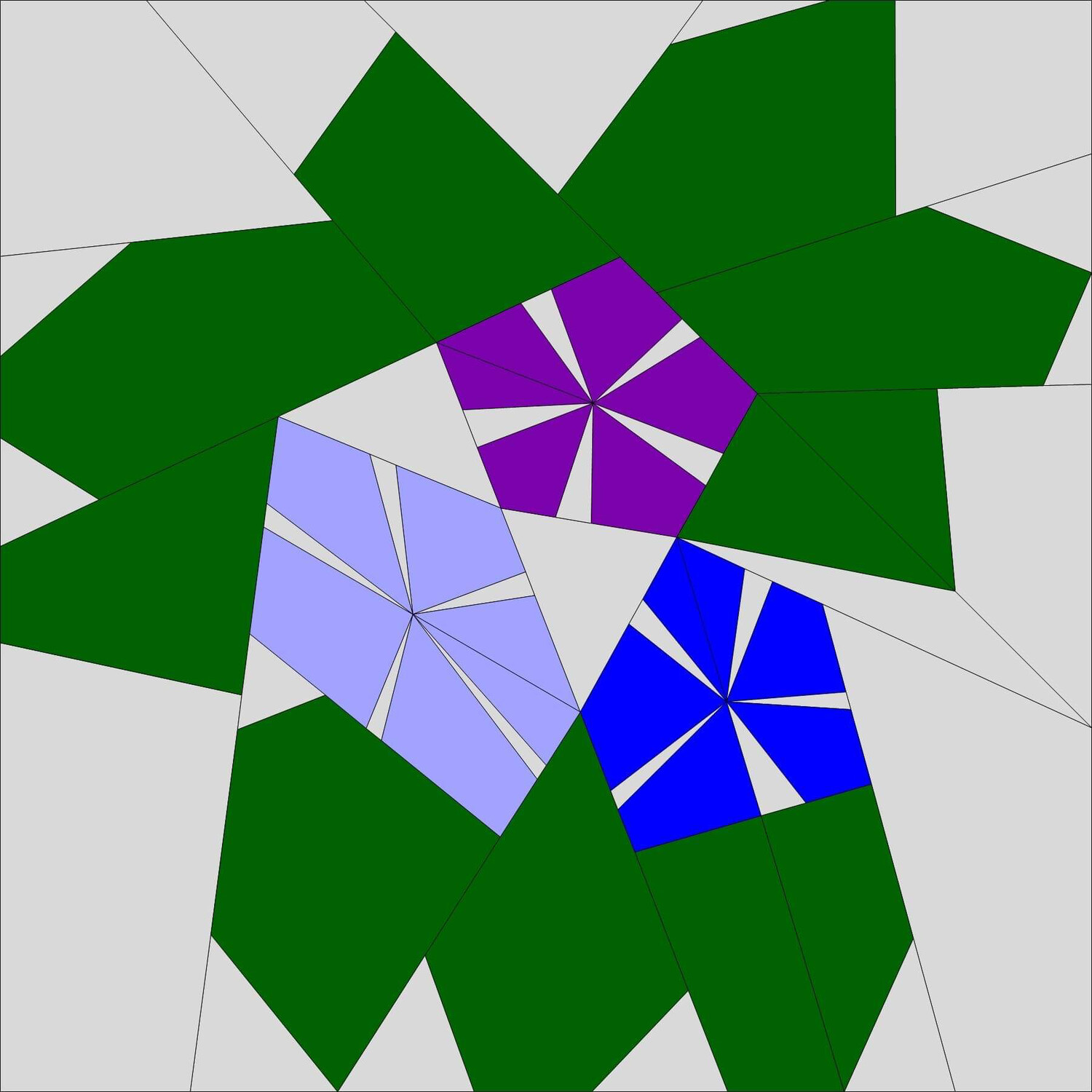 PATTERN ONLY - Month 5 of the Foundation Paper Piecing Block of the Month Flower series by John J. Cole-Morgan - Digital