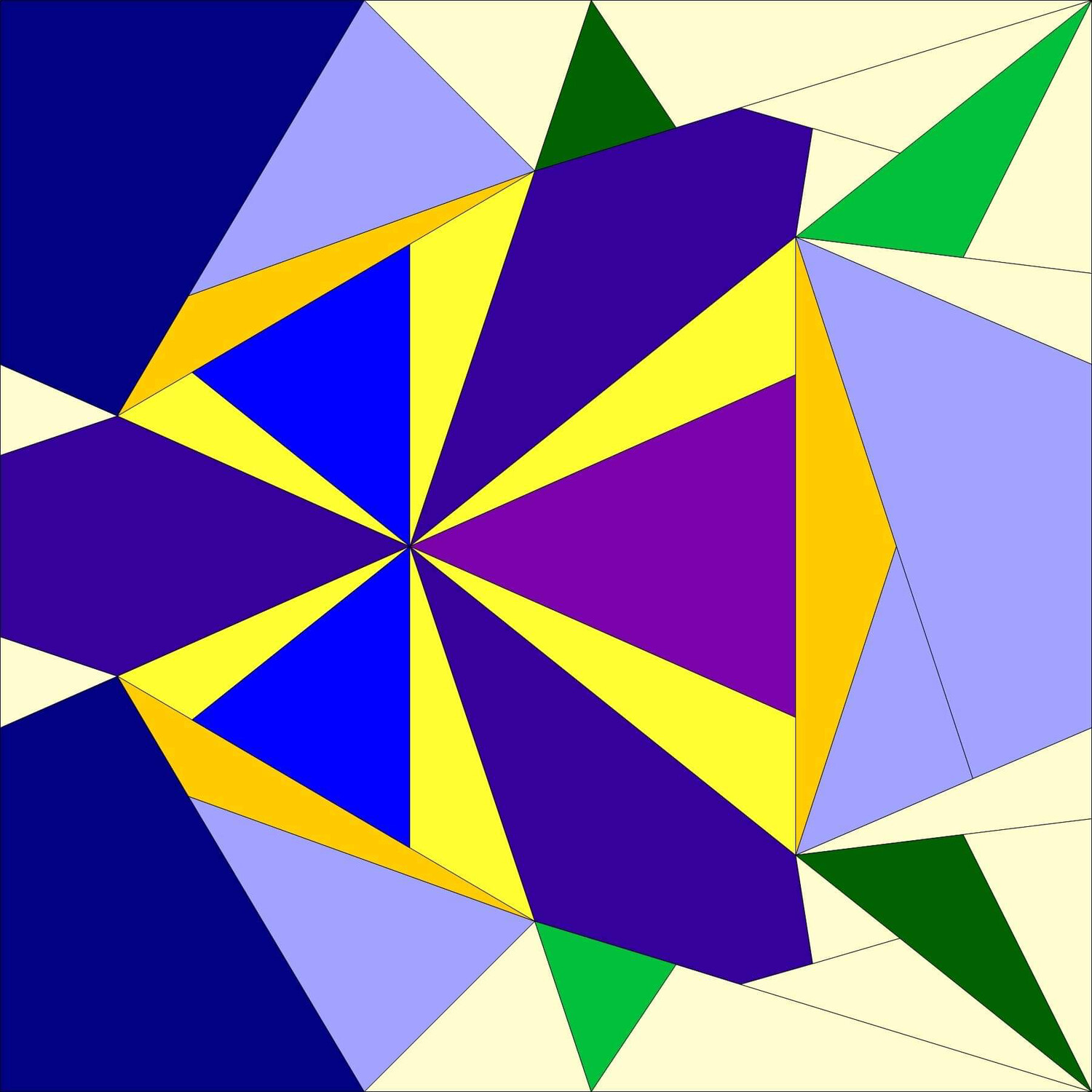 Month 7 of the Foundation Paper Piecing Block of the Month Flower series by John J. Cole-Morgan - Cream Background (UK POSTING INCLUDED)