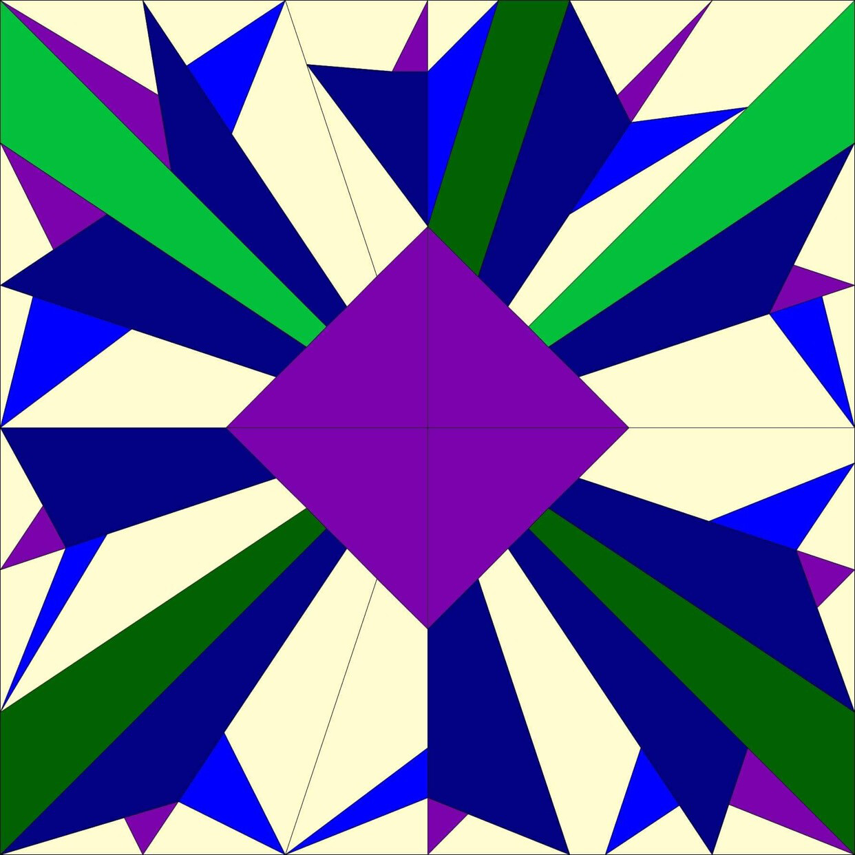 Month 9 of the Foundation Paper Piecing Block of the Month Flower series by John J. Cole-Morgan - Cream Background (UK POSTING INCLUDED)