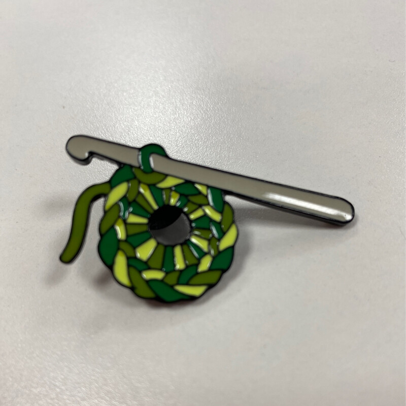 Green Wool Crochet Badge