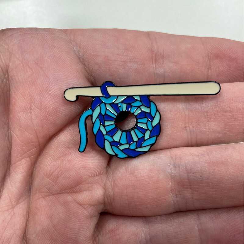 Blue Wool Crochet Badge