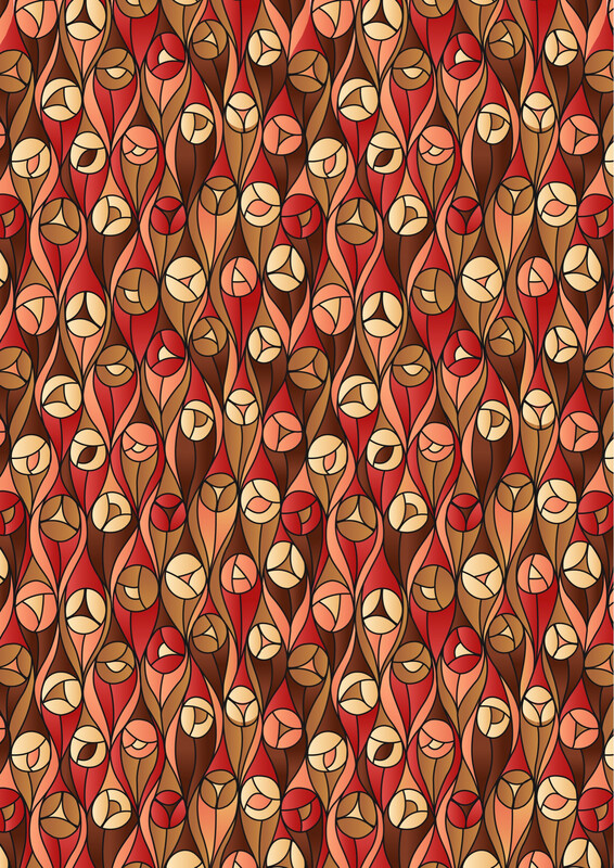 Lewis & Irene - Reflections - Brown & Red Buds (Width of Fabric By 25cm) - R3