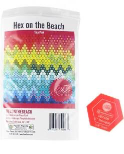 Tula Pink Hex On The Beach EPP Papers Pattern & Acrylic Template - C2.2