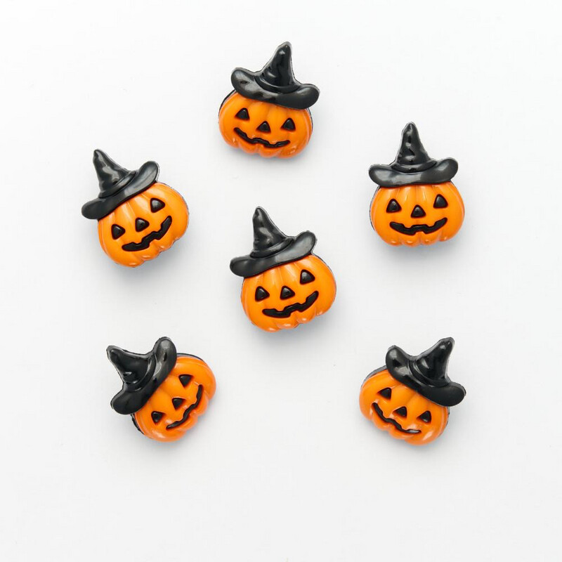 Pumpkin With Witch Hat Buttons Size 34