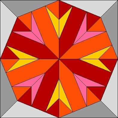 PATTERN ONLY - Month 12 of the Foundation Paper Piecing Block of the Month Flower series by John J. Cole-Morgan - Digital