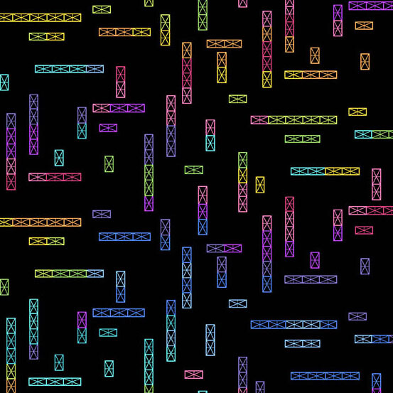 Rainbow Gardens - Rainbow Path - Black - 9901-K - Long Quarter (Width of Fabric By 25cm) - R3
