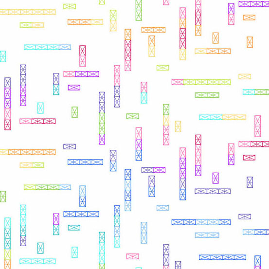 Rainbow Gardens - Rainbow Path - White - 9901-L - Long Quarter (Width of Fabric By 25cm) - R3