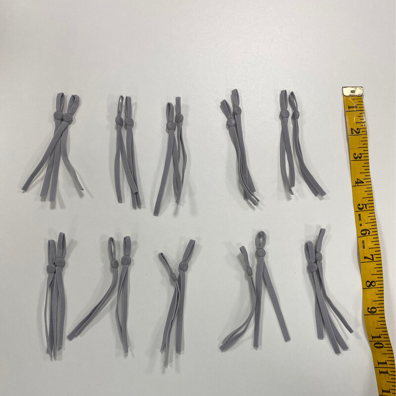 10 Face Mask Elastics Grey (20 Pieces) Pod16