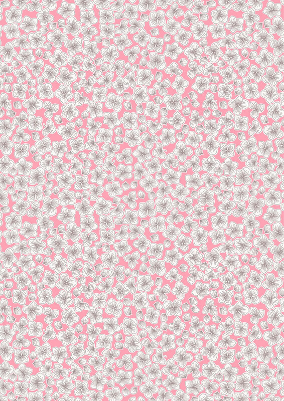 Lewis & Irene - Love Blooms - Petals On Pink - A522.2 (Width of Fabric By 25cm)