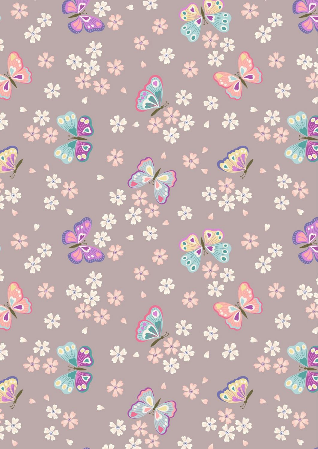 Lewis & Irene - Love Blooms - Butterflies On Dark Natural - A523.2 (Width of Fabric By 25cm) - R3