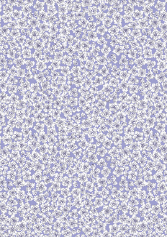Lewis & Irene - Love Blooms - Petals On Forget-Me-Not Blue - A522.3 (Width of Fabric By 25cm) - R3