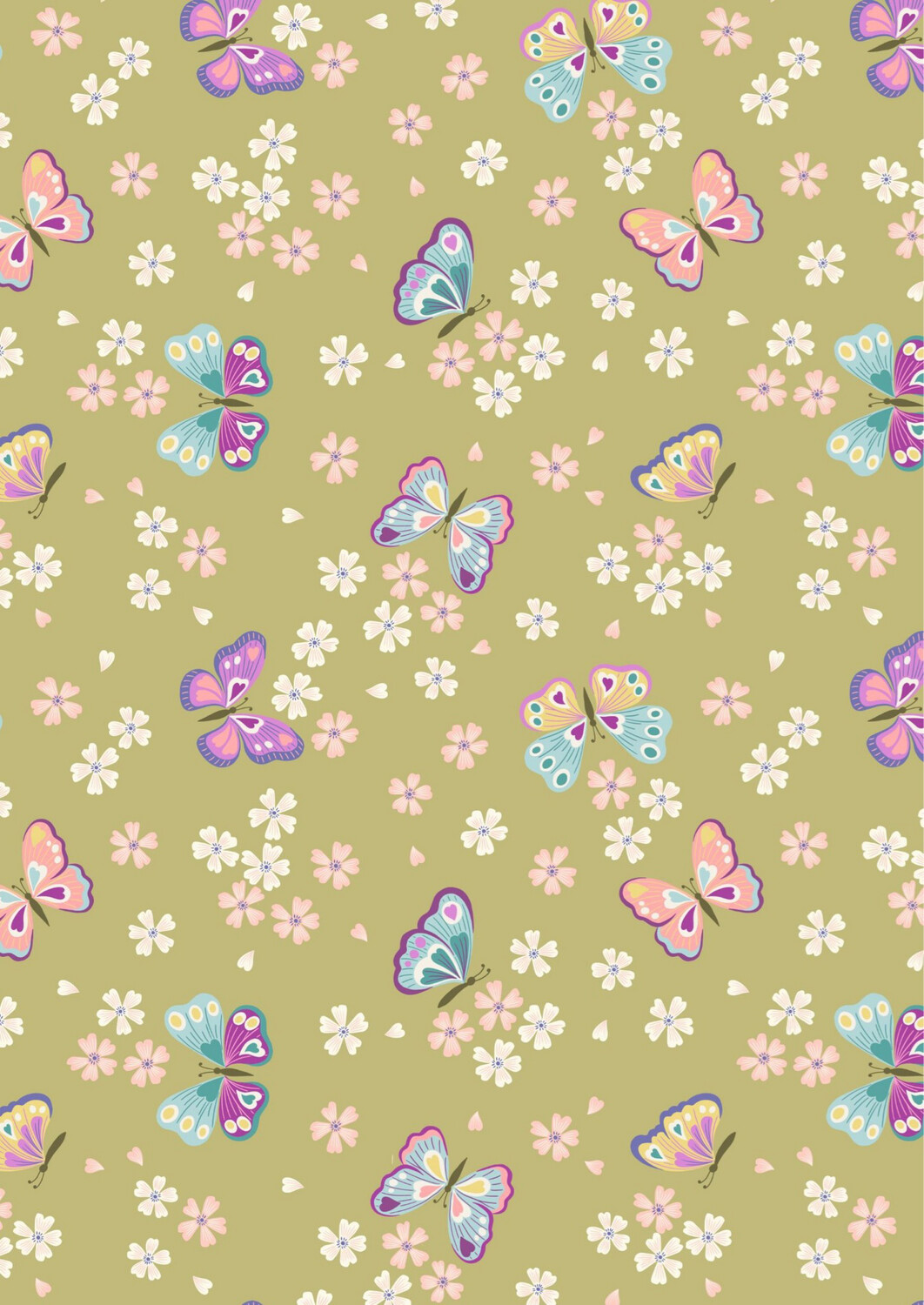Lewis & Irene - Love Blooms - Butterflies On Summer Green - A523.3 (Width of Fabric By 25cm) - R3