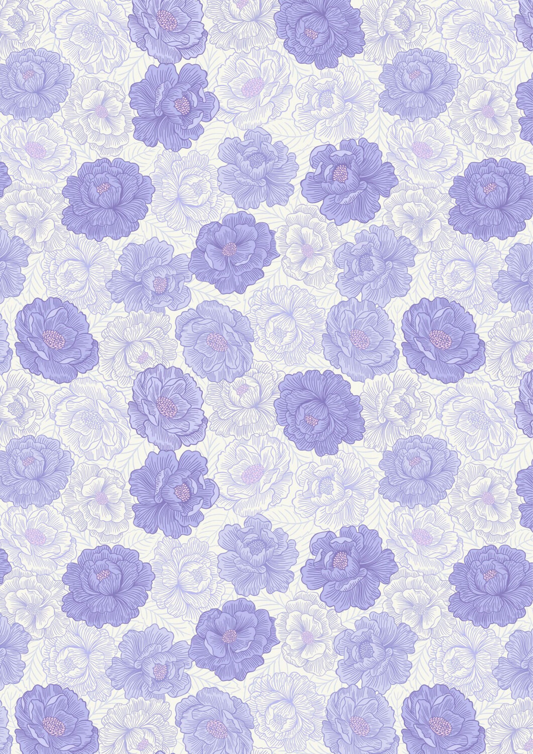 Lewis & Irene - Love Blooms - Floral Blue Peony Blooms - A525.1 (Width of Fabric By 25cm) - R3