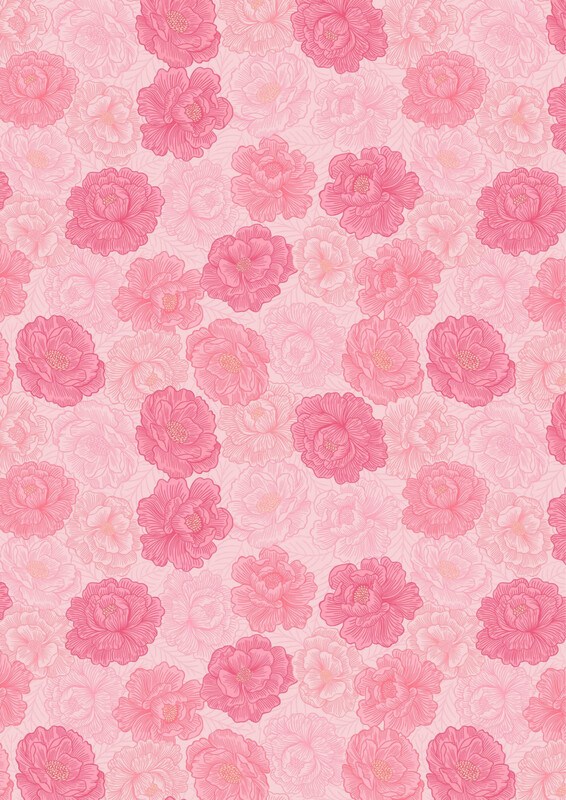 Lewis & Irene - Love Blooms - Pink Peony Blooms - A525.2 (Width of Fabric By 25cm)