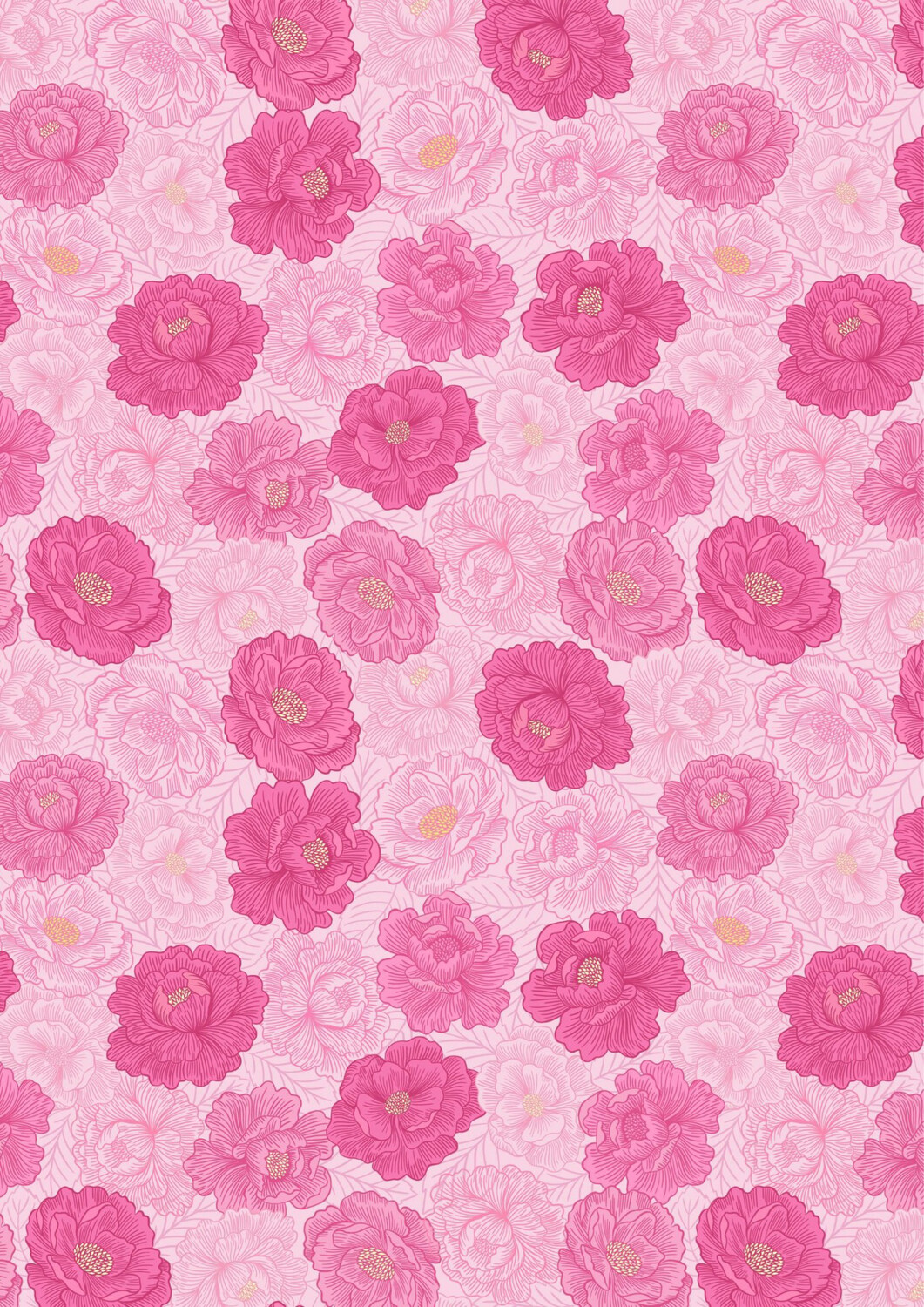Lewis & Irene - Love Blooms - Bright Pink Peony Blooms - A525.3 (Width of Fabric By 25cm) - R3