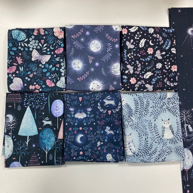 Dashwood - Nightfall - Fat Quarter Bundle Of Eight Fabrics - Pod13