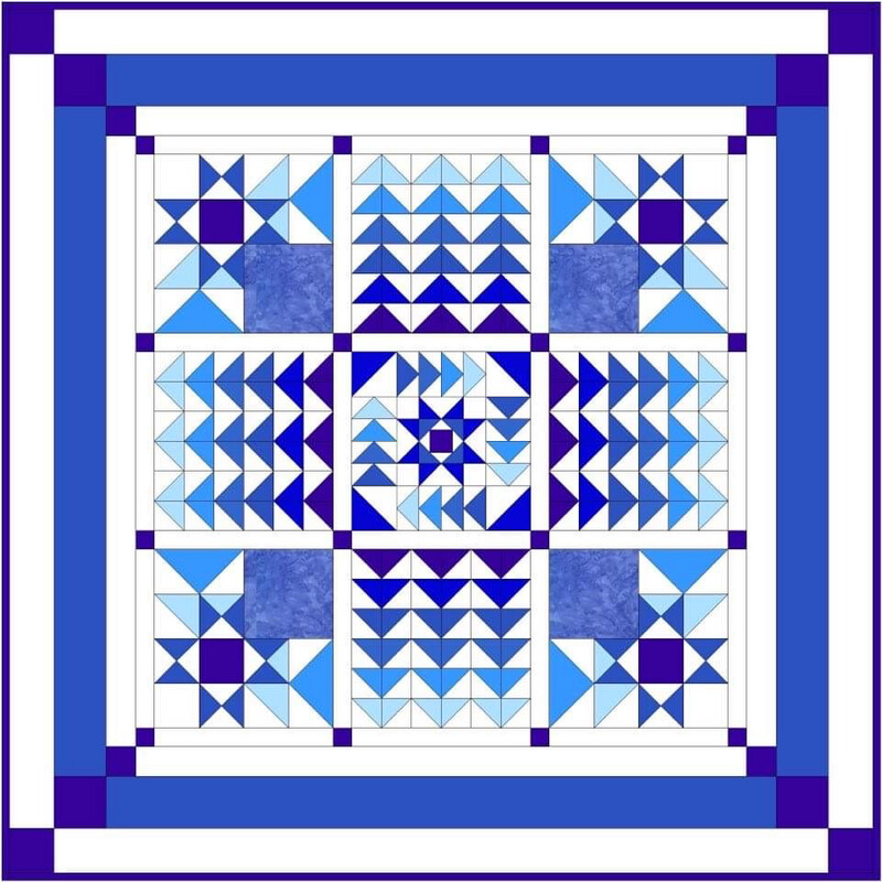 Month 3 of the Flying Dunes Block of the Month by John J. Cole-Morgan - Digital