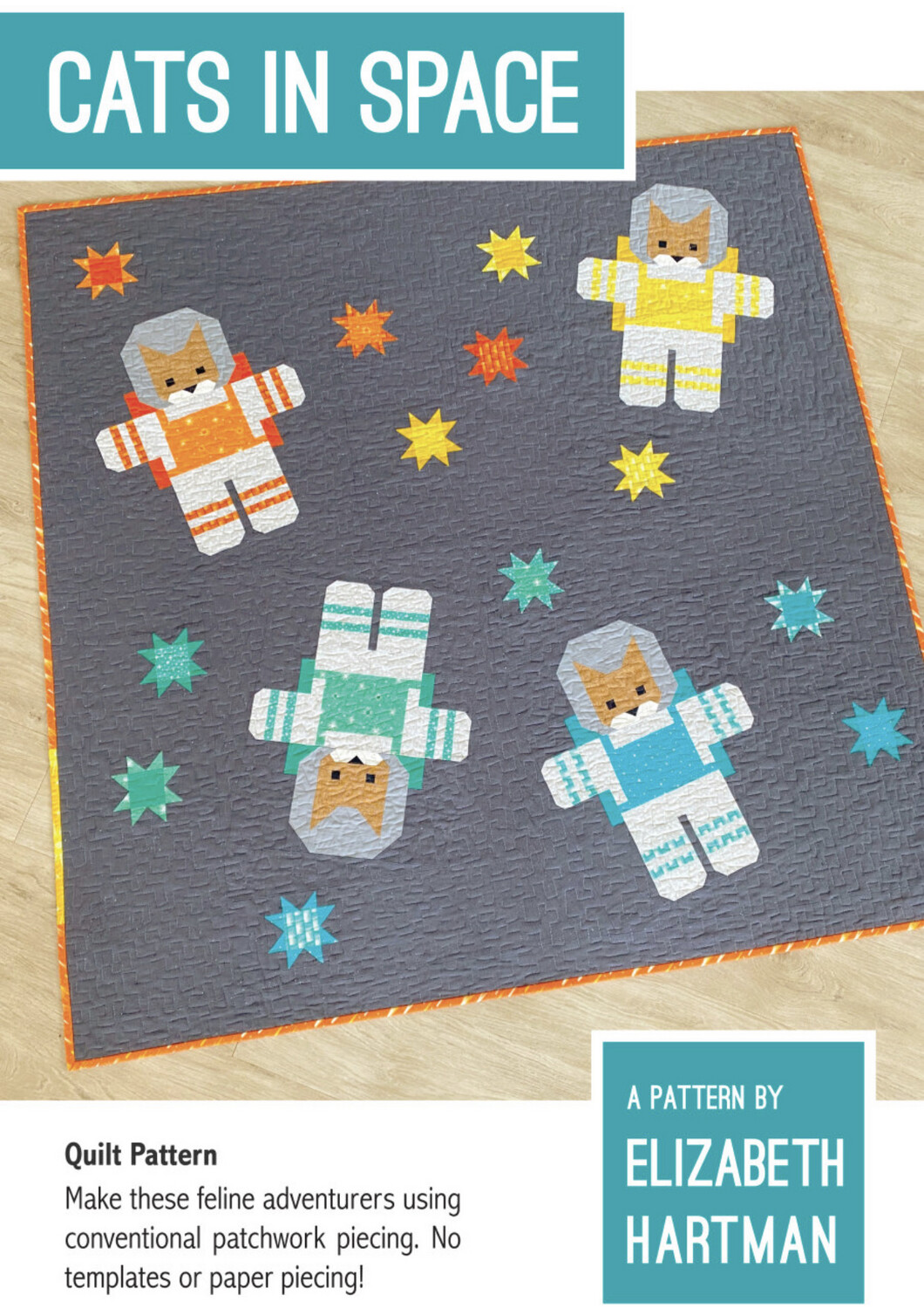 Elizabeth Hartman Cats In Space Quilt Pattern - C2.1