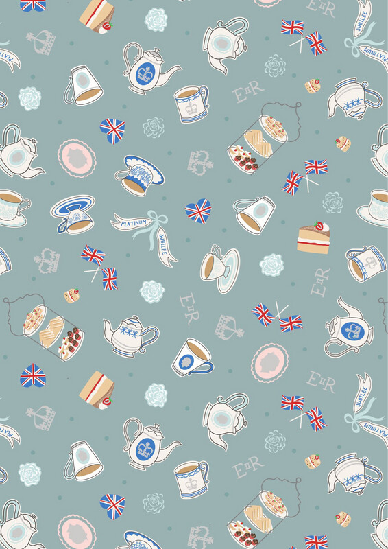 Lewis & Irene - Jubilee - Jubilee On Light Blue With Silver Metallic - A610.2 (Width of Fabric By 25cm) - R2