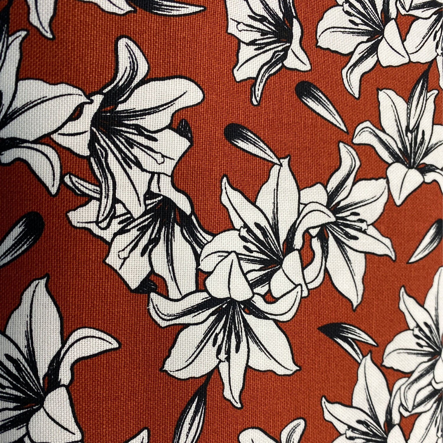 Rose & Hubble Canvas Digital Print Brown Lilies - JLC0287 - Long Quarter (Width of Fabric By 25cm) - W00.1