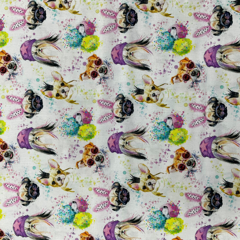 Rose & Hubble Fun Dogs - Long Quarter (Width of Fabric By 25cm) - W00.1