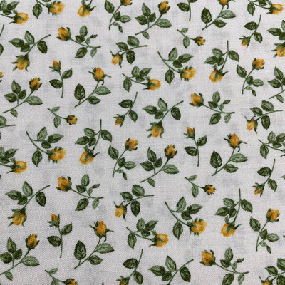 Makower 2322-Y Yellow Roses Long Quarter (Width of Fabric By 25cm) - R2 & W13.4