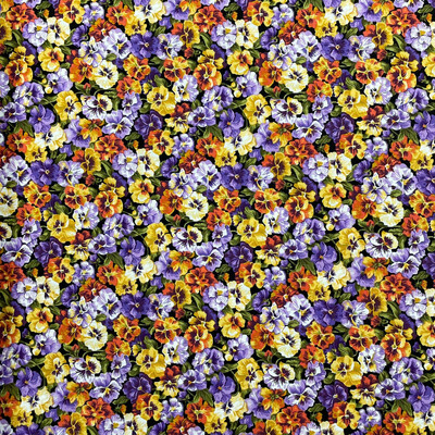 Makower 2355-L Purple Yellow Flower - Long Quarter (Width of Fabric By 25cm) - R2