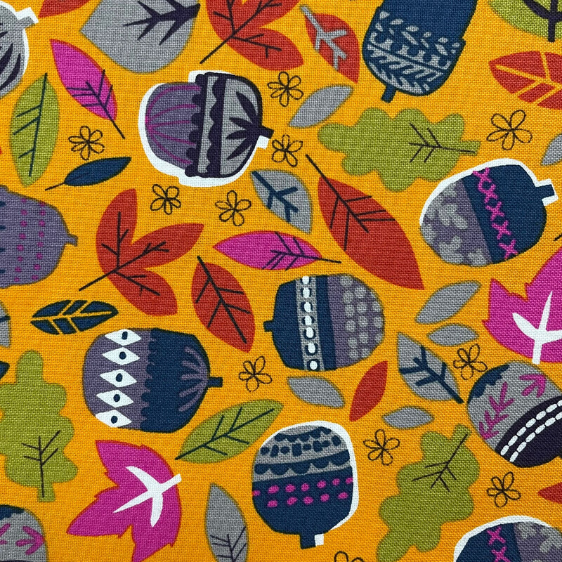 Walk In The Woods Orange 1567 - Long Quarter (Width of Fabric By 25cm) - R3